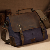 Funki Buys | Bags | Messenger Bags | Men's Leather Canvas Bag