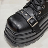 Funki Buys | Boots | Women's Gothic Punk Platform Square Toe Wedges