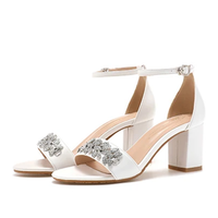 Funki Buys | Shoes | Women's Rhinestone Bridal Wedding Sandals | Block