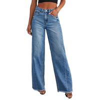 Funki Buys | Pants | Women's Raw Hem Wide Leg Jeans