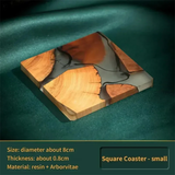 Funki Buys | Coasters | Elegant Pine Wood Resin Drink Coasters 6 Pcs