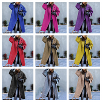 Funki Buys | Jackets | Women's Long Woolen Loose Overcoat