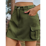 Funki Buys | Skirts | Women's Short Denim Skirt with Pockets