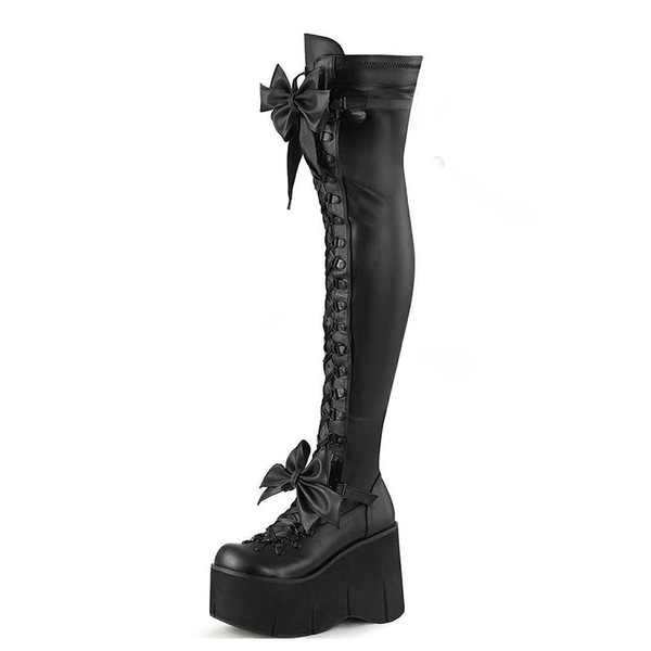 Funki Buys | Boots | Women's Matte Over Knee Bow Knot Boots