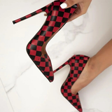 Funki Buys | Shoes | Women's Red Black Checkered Stilettos