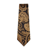 Men's 4 Pcs Gold Black Floral Vest Tie Set - Gold/Black - 4Pcs Set -M-0152 - XXXL - Silk - image 10