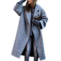 Funki Buys | Jackets | Women's Long Woolen Loose Overcoat