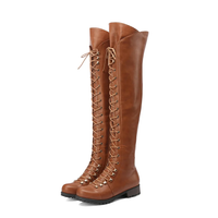 Funki Buys | Boots | Women's Faux Leather Lace Up Boots | Fleece