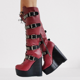 Funki Buys | Boots | Women's Knee High Boots | Gothic Platform Wedges