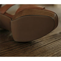 Funki Buys | Shoes | Women's Real Leather Platform Sandal | Block Heel