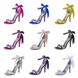 Funki Buys | Shoes | Women's Elegant Crystal Satin Tie Stilettos