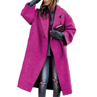 Funki Buys | Jackets | Women's Long Woolen Loose Overcoat