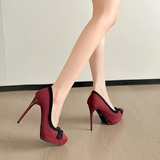 Funki Buys | Shoes | Women's Suede Bow Tie Platorm Heels