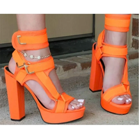 Funki Buys | Shoes | Women's Chunky Heel Strappy Sandals