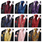 Funki Buys | Vests | Men's Fashion 5 Pcs Silk Waistcoat Tie Sets