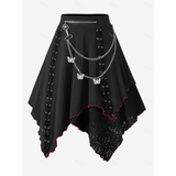Funki Buys | Skirts | Women's Gothic Punk Hankerchief Hem Skirt