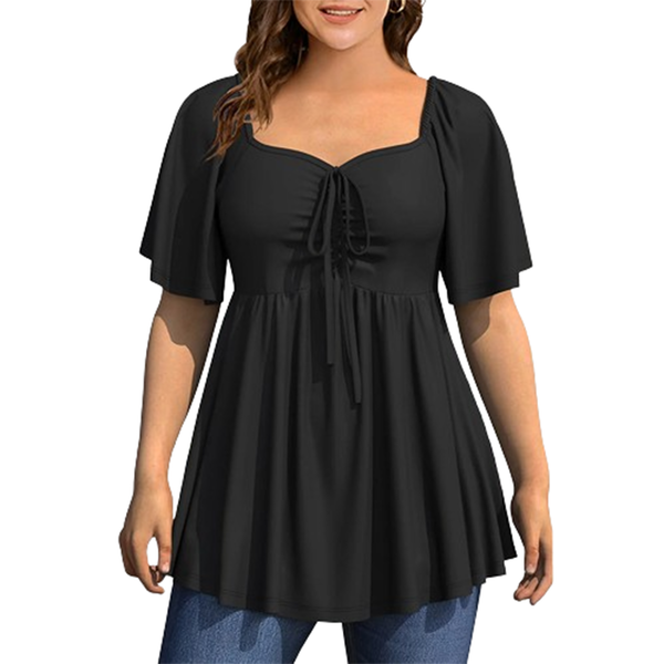 Funki Buys | Shirts | Women's Plus Size A Line Draw String Shirt