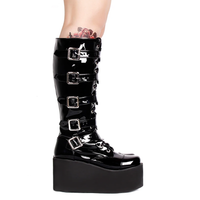 Funki Buys | Boots | Women's Gothic Punk Platform Wedges | Crosses