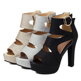 Funki Buys | Shoes | Women's Glitter Gladiator Chunky Platform Sandals