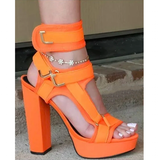 Funki Buys | Shoes | Women's Chunky Heel Strappy Sandals