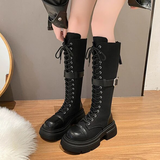 Funki Buys | Boots | Woman's Gothic Steampunk Buckle Boots | Retro Punk Combat