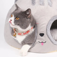 Funki Buys | Pet Beds | Cat Bed | Cute Cat Head Kitten Hut Bed