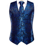 Funki Buys | Vests | Men's 4 Pcs Luxury Royal Blue Tie Vest Set