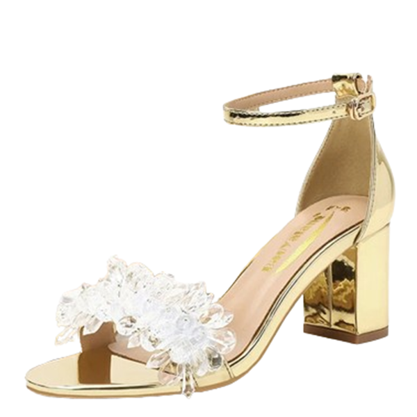 Funki Buys | Shoes | Women's Gold Silver Floral Bridal Sandals