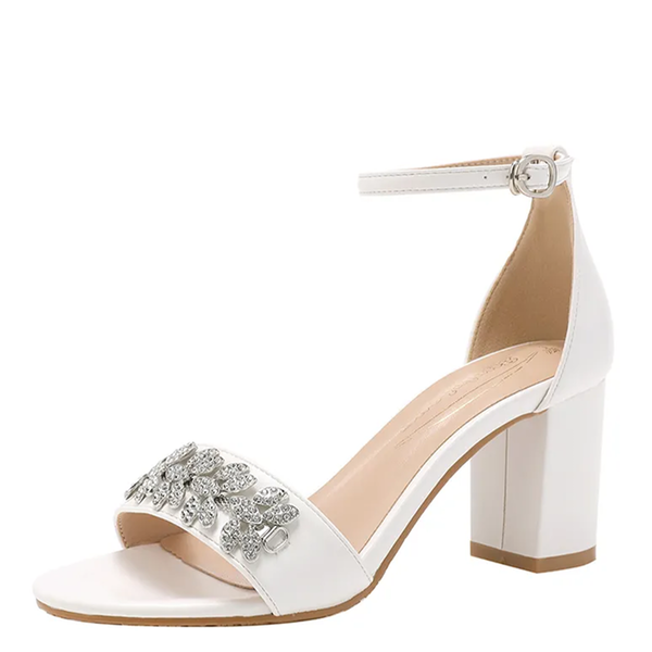 Funki Buys | Shoes | Women's Rhinestone Bridal Wedding Sandals | Block