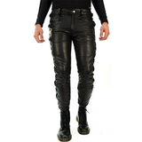 Funki Buys | Pants | Men's Faux Leather Biker Pants | Side Laced Slim