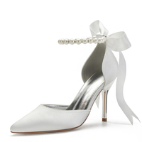Funki Buys | Shoes | Women's Satin Pearls High Heel Wedding Shoes