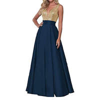 Funki Buys | Dresses | Women's Satin Sequin Evening Dress