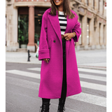 Funki Buys | Vestes | Manteau long en laine à col tailleur pour femme