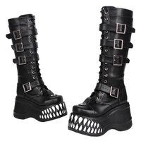 Funki Findz | Boots | Women's Gothic Punk Teeth Wedge Boots