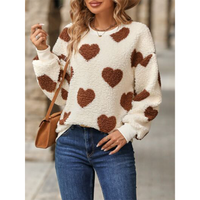 Funki Buys | Sweaters | Women's Fuzzy Heart Winter Sweatshirt