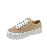Funki Buys | Shoes | Women's Thick Heeled Canvas Sneakers