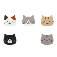 Funki Buys | Coasters | Cute Cartoon Cat Face Cup Mats 6 Pcs