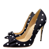 Funki Buys | Shoes | Women's Silk Polka Dot Bow Knot Heels