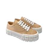 Funki Buys | Shoes | Women's Thick Heeled Canvas Sneakers