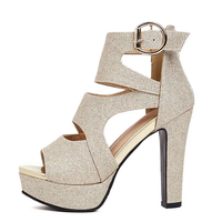 Funki Buys | Shoes | Women's Glitter Gladiator Chunky Platform Sandals