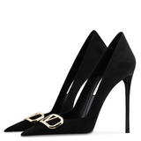 Funki Buys | Shoes | Women's Black Suede Buckled Stilettos
