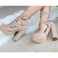 Funki Buys | Shoes | Women's Chunky Heel Strappy Sandals