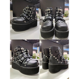 Funki Buys | Boots | Women's Platform Goth Ankle Boots | Motorcycle