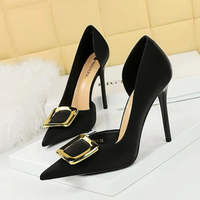 Funki Buys | Shoes | Women's Square Buckle Cut Out Pumps