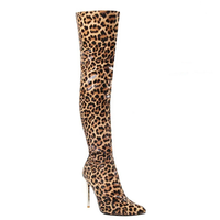 Funki Buys | Boots | Women's Faux Leather Leopard Print Boots