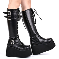 Funki Buys | Boots | Women's Punk Gothic Platform Wedge Boot