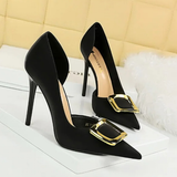 Funki Buys | Shoes | Women's Square Buckle Cut Out Pumps