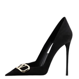 Funki Buys | Shoes | Women's Black Suede Buckled Stilettos