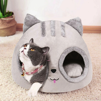 Funki Buys | Pet Beds | Cat Bed | Cute Cat Head Kitten Hut Bed