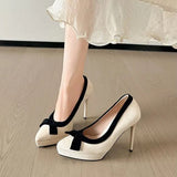 Funki Buys | Shoes | Women's Suede Bow Tie Platorm Heels